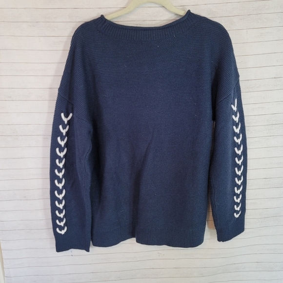 VENUS NAVY BLUE KNIT SWEATER , SZ LARGE - Picture 10 of 12